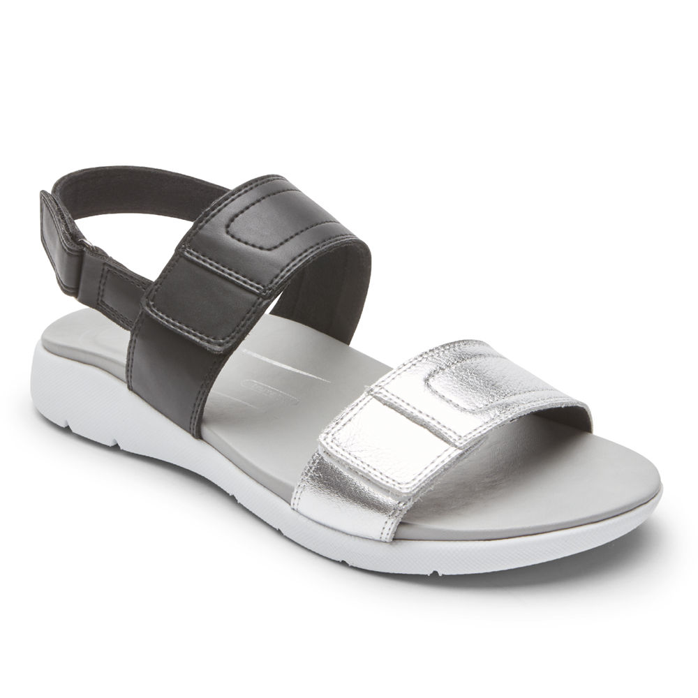 Rockport Sandaler Dame Svartsølv - Eileen 2-Band - VYCT39810